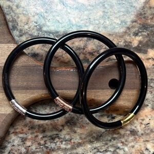 Elegant Black and Gold Women's Bracelet Set